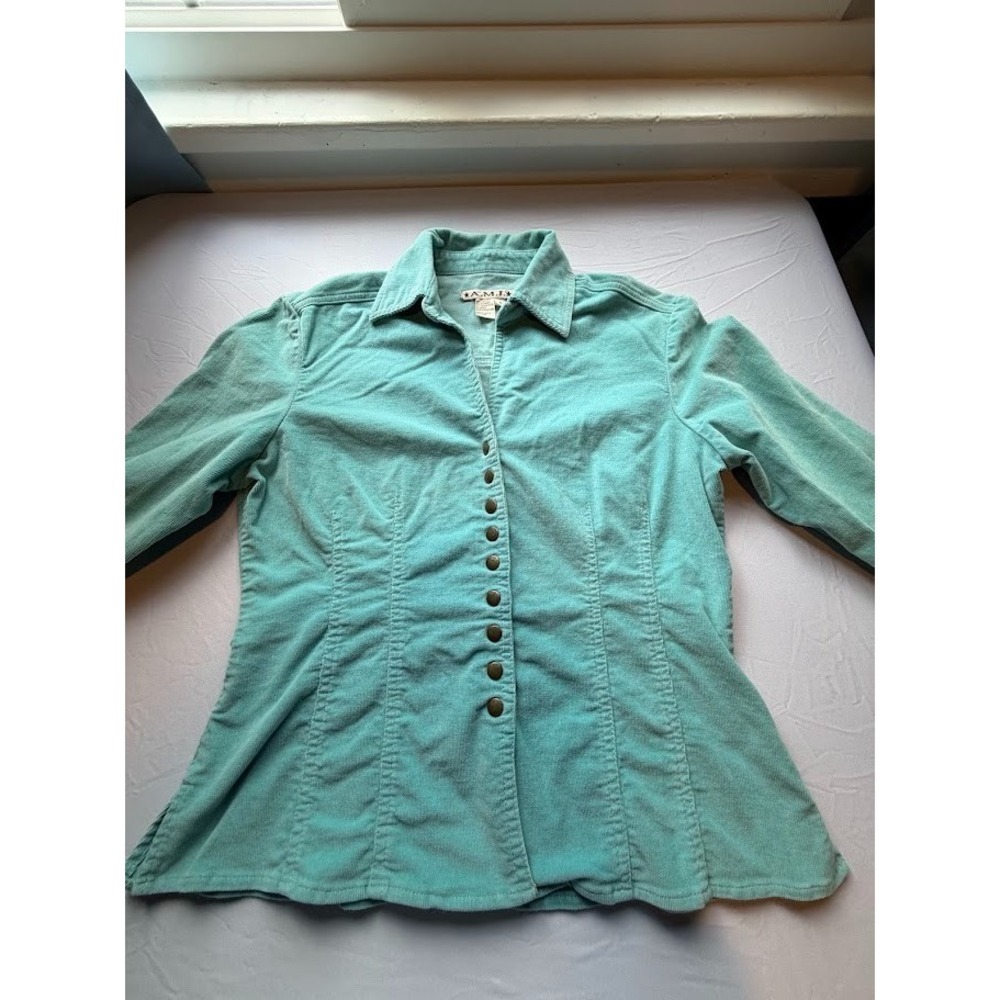 Y2K Women's Corduroy Snap Front Shirt by A.M.I. - Size Small - Picture 3 of 8